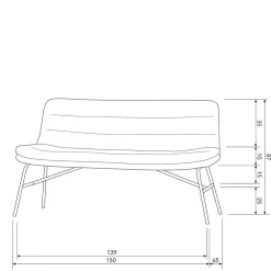 Wohnen Esstisch Polsterbank in Offwhite Hellgrau - Utperio