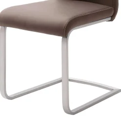 Wohnen Esstisch Schwingstuhl in Braun Finca Kunstleder (4er Set)