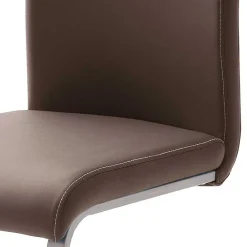 Wohnen Esstisch Schwingstuhl in Braun Finca Kunstleder (4er Set)