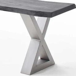 Wohnen Küchenbänke|Esszimmerbänke*Esstisch Sitzbank in Akazie Grau mit Baumkante - Lorencia