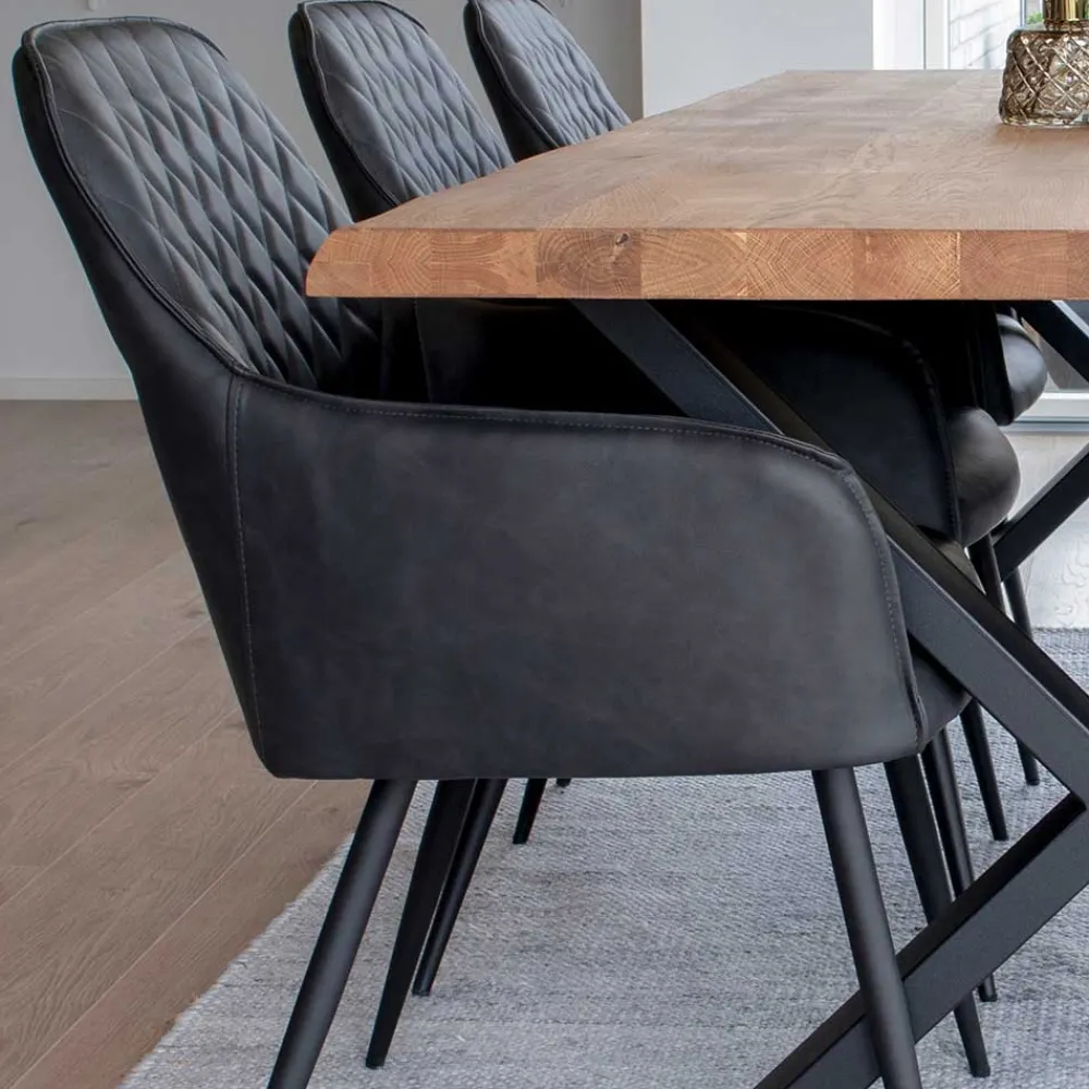 Wohnen Küchen-Essgruppen|Esszimmer Komplett*Esstisch Sitzgruppe mit Tischsesseln - Amelie (siebenteilig)