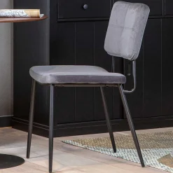 Wohnen Küchenstühle|Esszimmerstühle*Esstisch Stühle in Samt Anthrazit - Mellevos (2er Set)