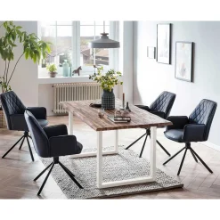 Wohnen Küchen-Essgruppen|Esszimmer Komplett*Esstisch und Drehsessel Set - Lahabana (fünfteilig)
