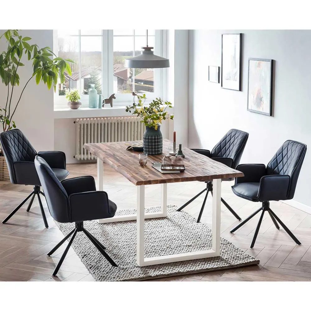 Wohnen Küchen-Essgruppen|Esszimmer Komplett*Esstisch und Drehsessel Set - Lahabana (fünfteilig)