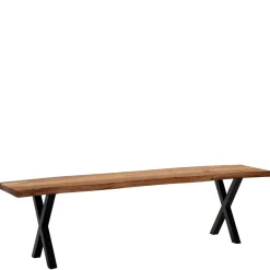 Wohnen Schwarze Möbel|Loft Möbel*Esstischbank mit X-Beinen - Rajavo
