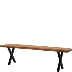 Wohnen Schwarze Möbel|Loft Möbel*Esstischbank mit X-Beinen - Rajavo
