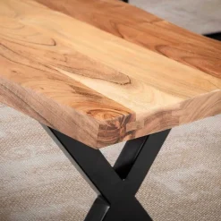 Wohnen Schwarze Möbel|Loft Möbel*Esstischbank mit X-Beinen - Rajavo