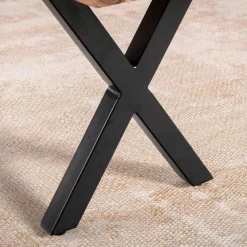 Wohnen Schwarze Möbel|Loft Möbel*Esstischbank mit X-Beinen - Rajavo