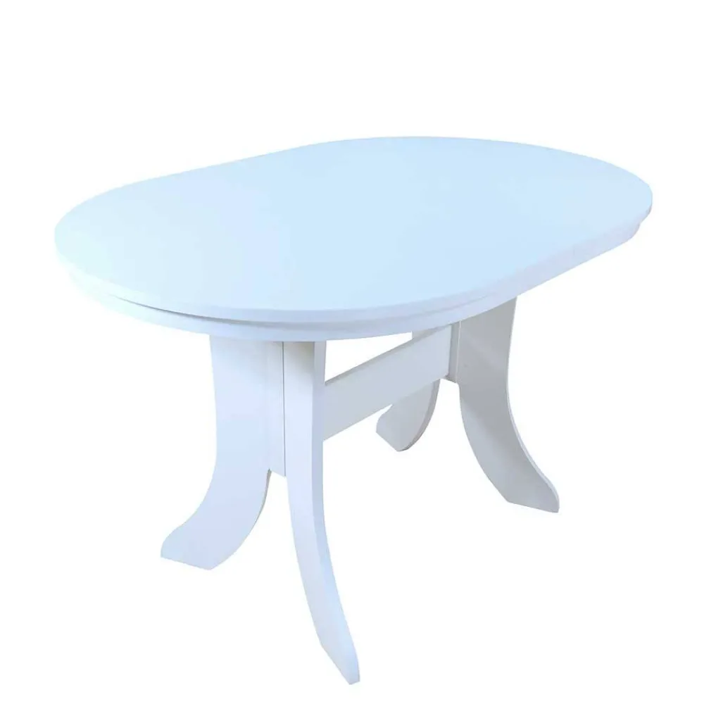 Wohnen Esstisch-Gruppe in Weiß & Braun - Zero (fünfteilig)