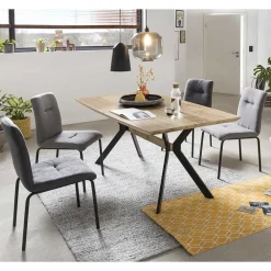 Wohnen Schwarze Möbel|Tische*Esstischgruppe mit 4 Polsterstühlen - Yucata (fünfteilig)