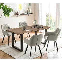 Wohnen Küchen-Essgruppen|Esszimmer Komplett*Esstischgruppe mit Armlehnenstühlen - Ulanava (fünfteilig)