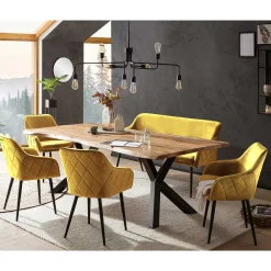 Wohnen Esstischgruppe mit Bank Set - Sergio