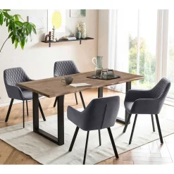 Wohnen Esstischgruppe mit vier Sitzplätzen - Jaswinda (fünfteilig)