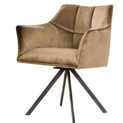 Wohnen Küchenstühle|Esszimmerstühle*Esstischsessel aus Samt Beige - Zegovin (2er Set)