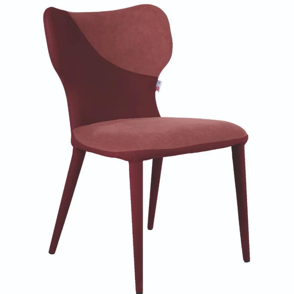 Wohnen Designermöbel*Esstisch-Stühle in Dunkelrot Bordeaux - Eleonora (2er Set)