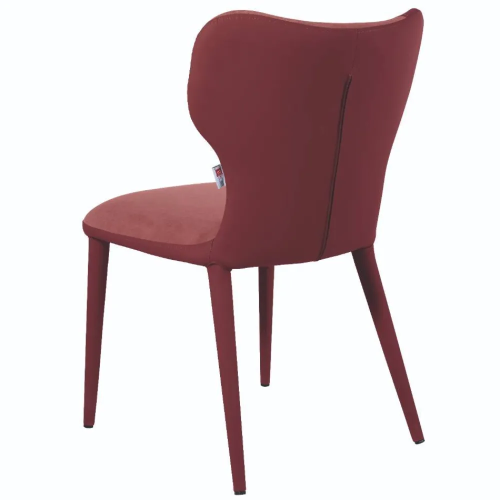 Wohnen Designermöbel*Esstisch-Stühle in Dunkelrot Bordeaux - Eleonora (2er Set)