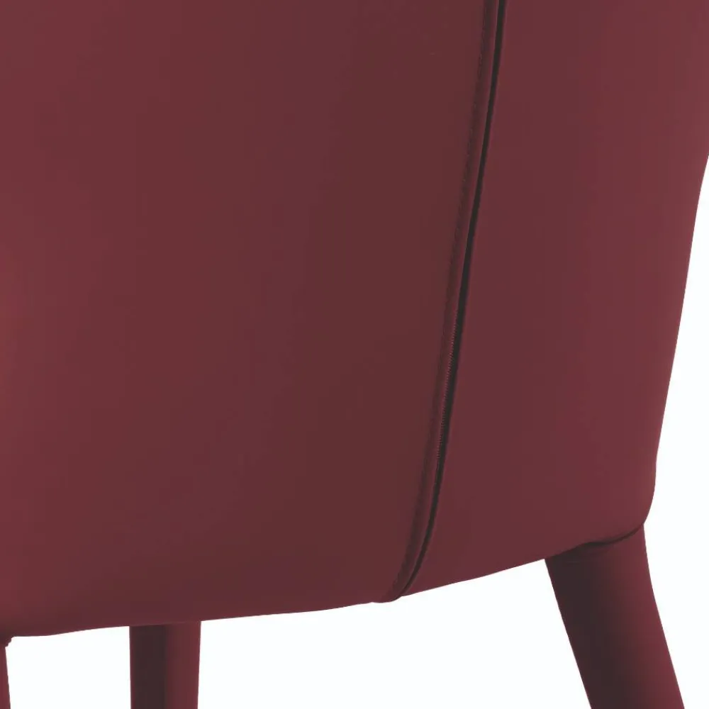 Wohnen Designermöbel*Esstisch-Stühle in Dunkelrot Bordeaux - Eleonora (2er Set)