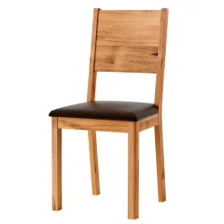 Wohnen Naturholzmöbel|Küchenstühle*Esstischstuhl aus Wildeiche mit Kunstleder Sitz - Ernestan