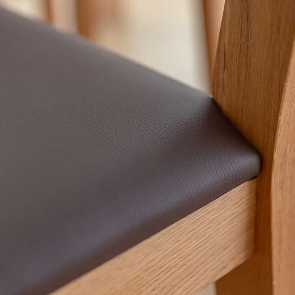 Wohnen Naturholzmöbel|Küchenstühle*Esstischstuhl aus Wildeiche mit Kunstleder Sitz - Ernestan