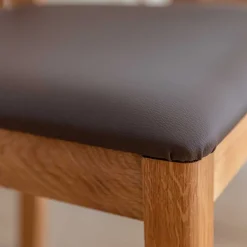 Wohnen Naturholzmöbel|Küchenstühle*Esstischstuhl aus Wildeiche mit Kunstleder Sitz - Ernestan