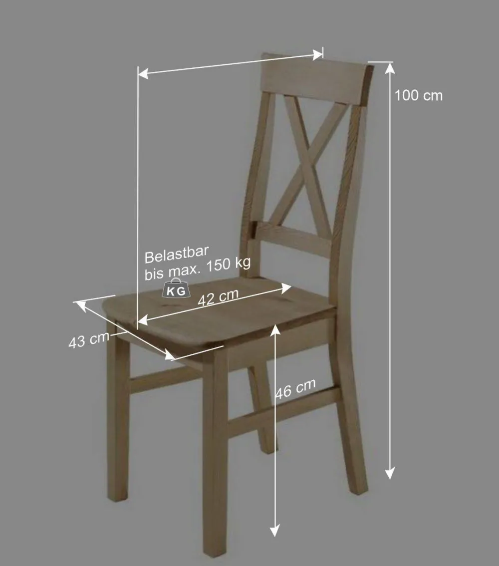 Wohnen Esstischstuhl Piatra aus Kiefer Massivholz (2er Set)