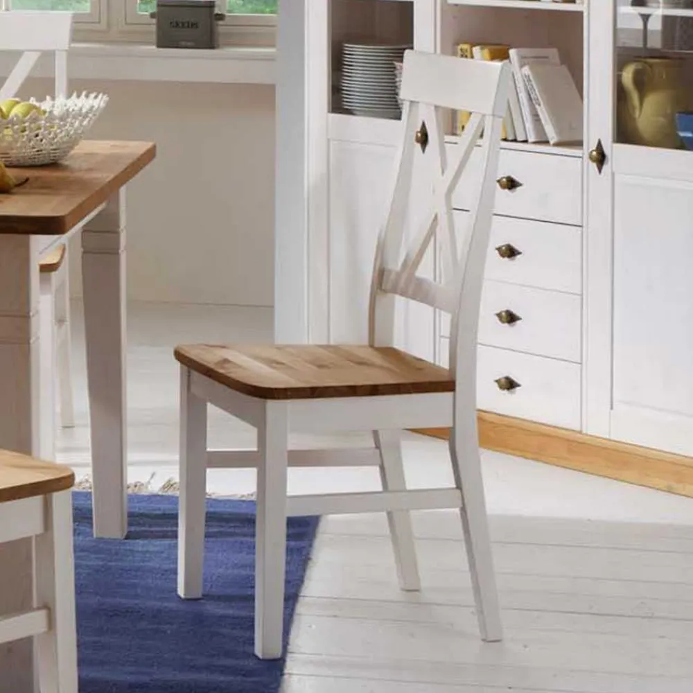 Wohnen Esstischstuhl Sibiuta aus Kiefer Massivholz (2er Set)