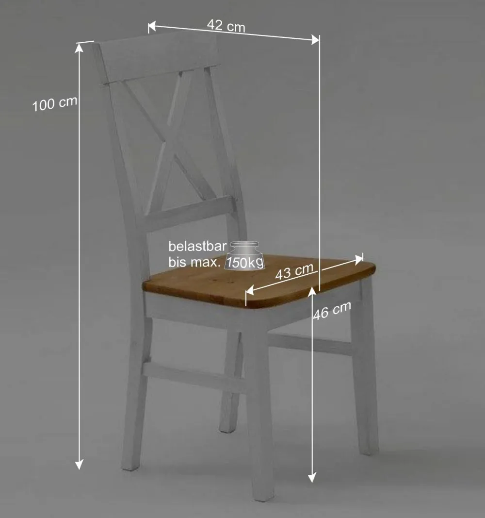 Wohnen Esstischstuhl Sibiuta aus Kiefer Massivholz (2er Set)