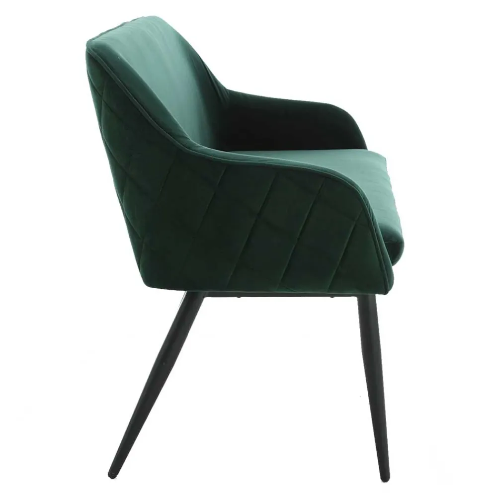 Wohnen Küchenbänke|Esszimmerbänke*Esszimmer Bank in Dunkelgrün Samt - Laruis