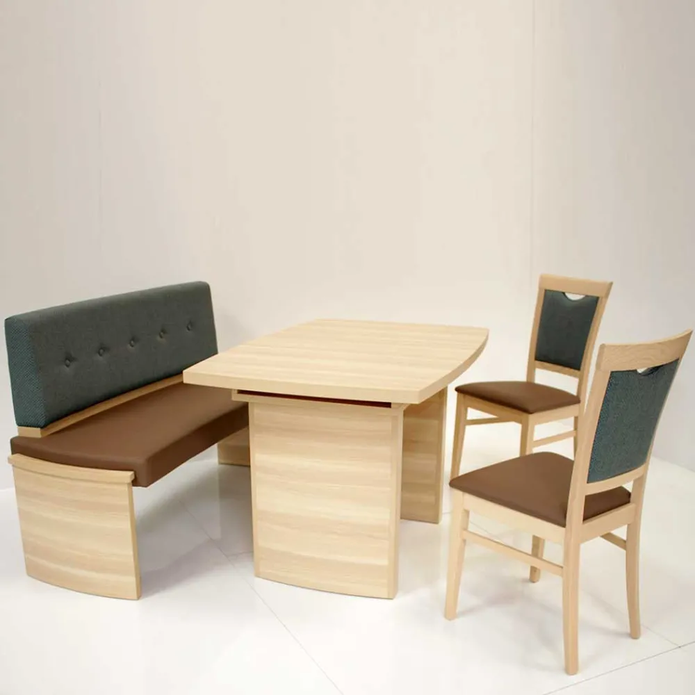Wohnen Sitzgruppe|Küchen-Essgruppen*Esszimmer Bankgruppe Vanillin in Esche Dekor (vierteilig)