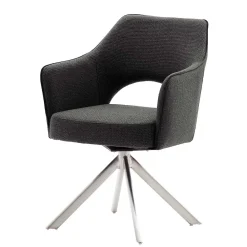 Wohnen Graue Möbel|Wohnzimmerstühle*Esszimmer Drehstühle in Grau Stoff - Rirona (2er Set)