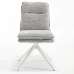 Wohnen Küchenstühle|Esszimmerstühle*Esszimmer Drehstühle in Grau Boucle - Topra (2er Set)