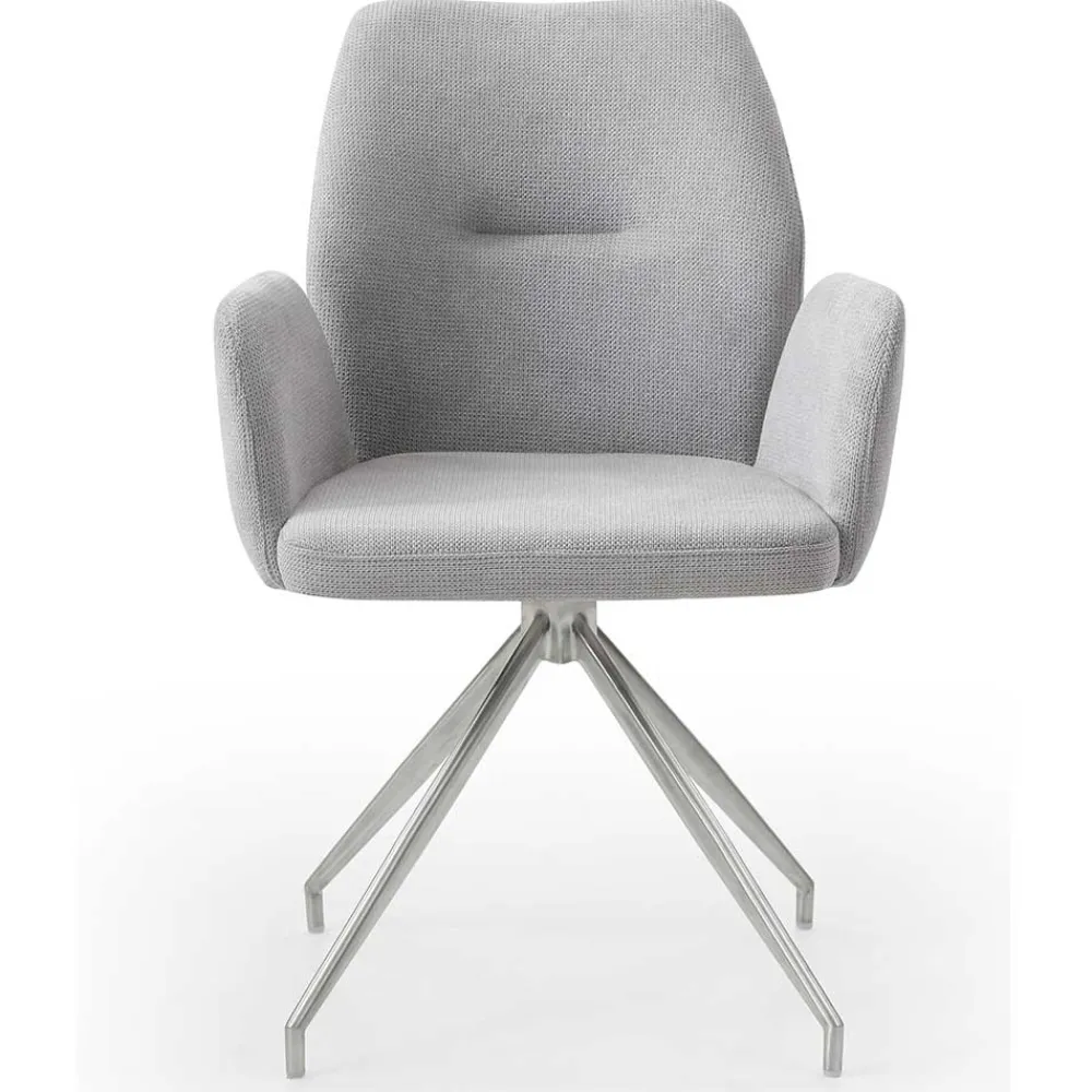 Wohnen Wohnzimmerstühle*Esszimmer Drehstuhl mit Armlehnen in Hellgrau - Chiety