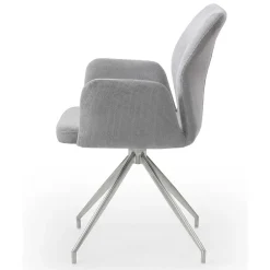 Wohnen Wohnzimmerstühle*Esszimmer Drehstuhl mit Armlehnen in Hellgrau - Chiety