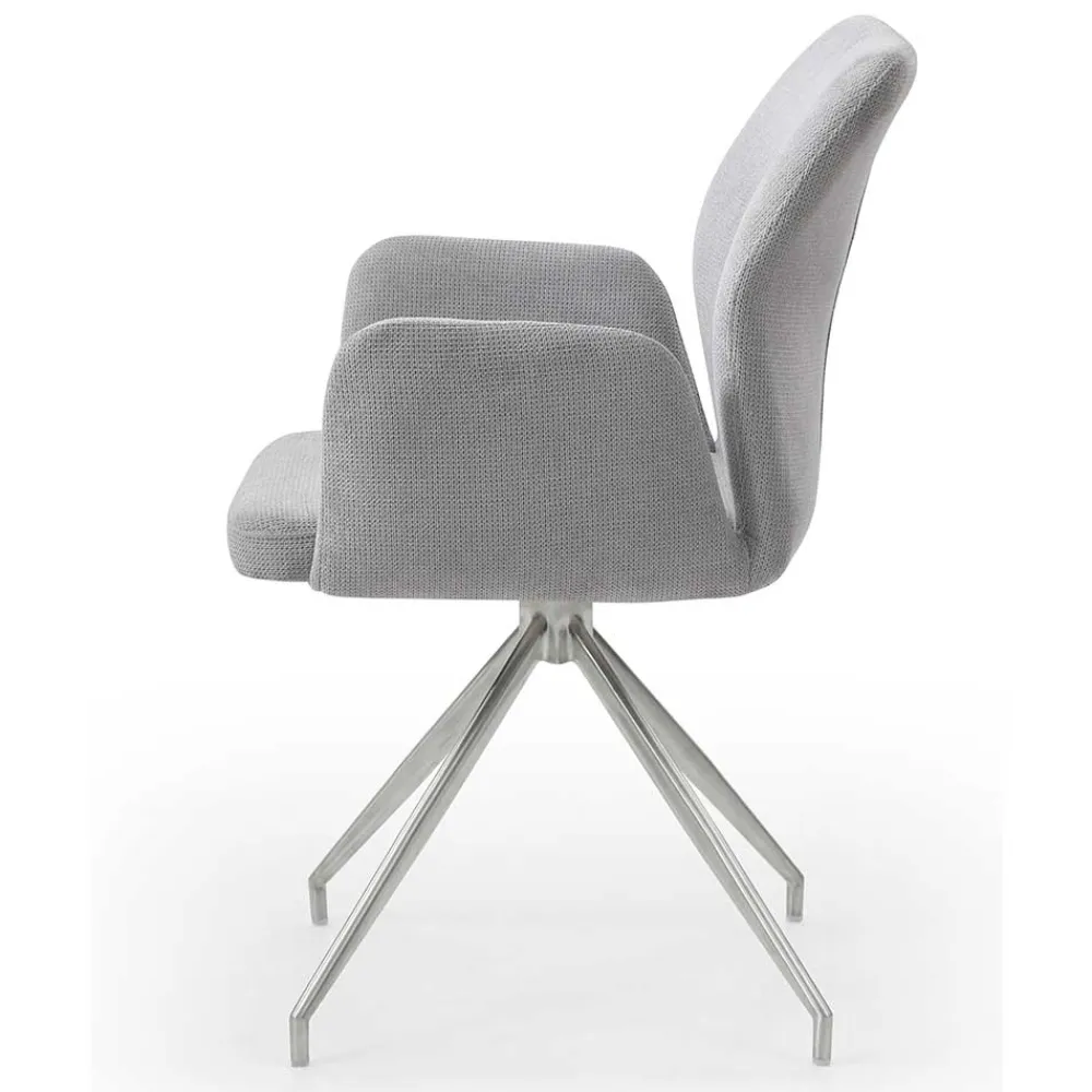 Wohnen Wohnzimmerstühle*Esszimmer Drehstuhl mit Armlehnen in Hellgrau - Chiety