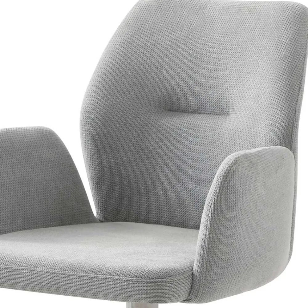 Wohnen Wohnzimmerstühle*Esszimmer Drehstuhl mit Armlehnen in Hellgrau - Chiety
