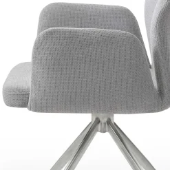 Wohnen Wohnzimmerstühle*Esszimmer Drehstuhl mit Armlehnen in Hellgrau - Chiety