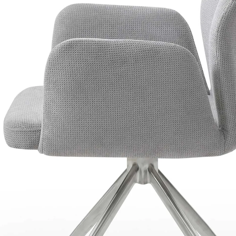 Wohnen Wohnzimmerstühle*Esszimmer Drehstuhl mit Armlehnen in Hellgrau - Chiety