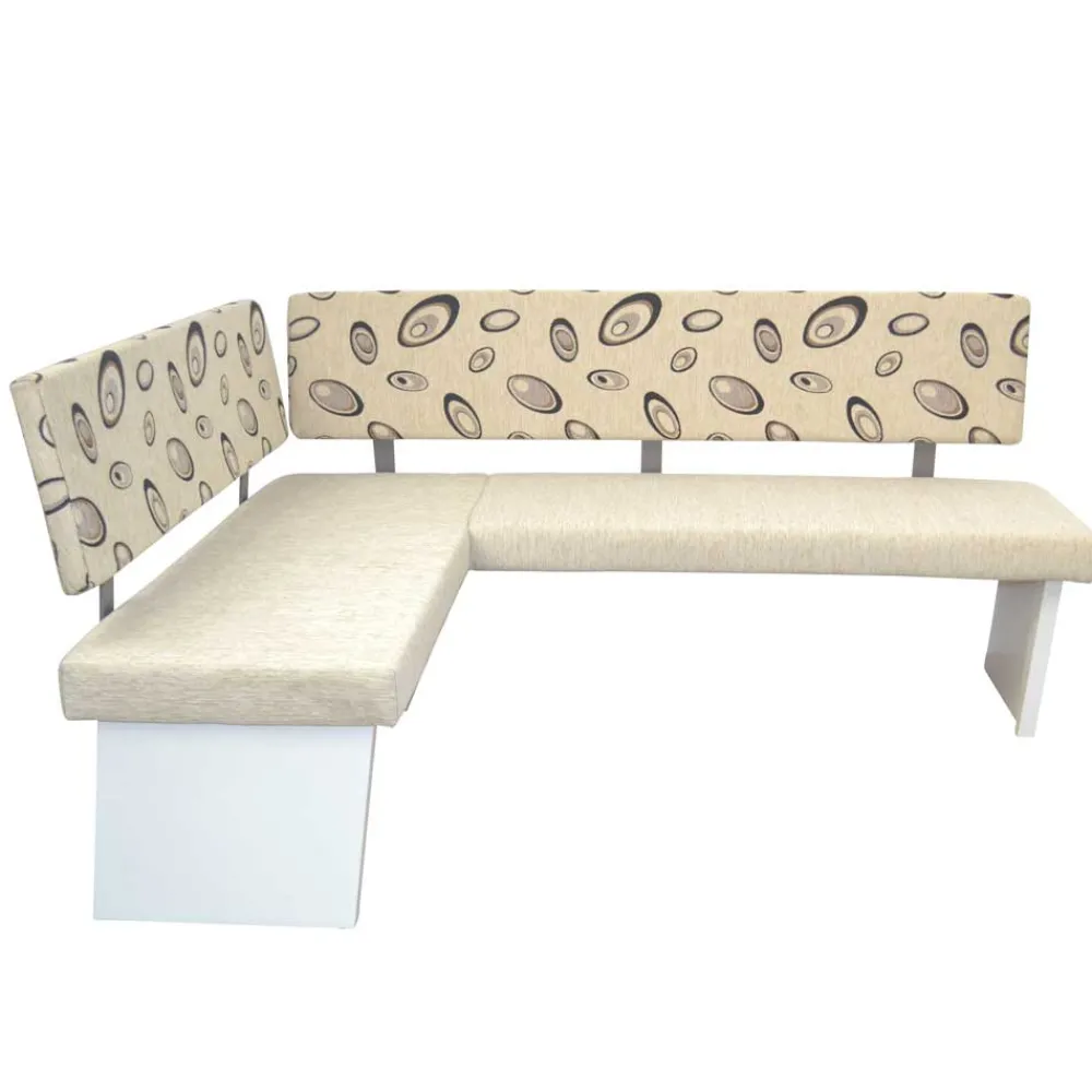 Wohnen Küchenbänke|Esszimmerbänke*Esszimmer Eckbank in Beigegrau und Weiß - Montuna