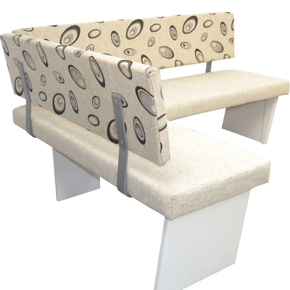 Wohnen Küchenbänke|Esszimmerbänke*Esszimmer Eckbank in Beigegrau und Weiß - Montuna