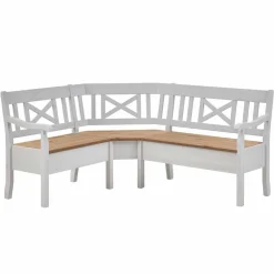 Wohnen Esszimmer Eckbank Lugon aus Kiefer Weiß massiv