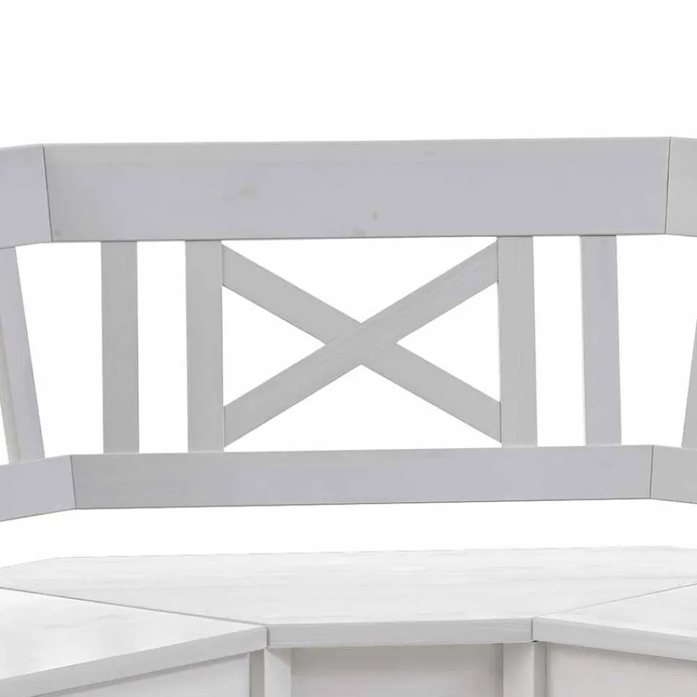 Wohnen Esszimmer Eckbank Onesti in Weiß Kiefer massiv