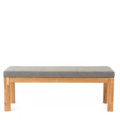 Wohnen Esszimmer Eichenholz Bank mit Polster Grau - Zyreano