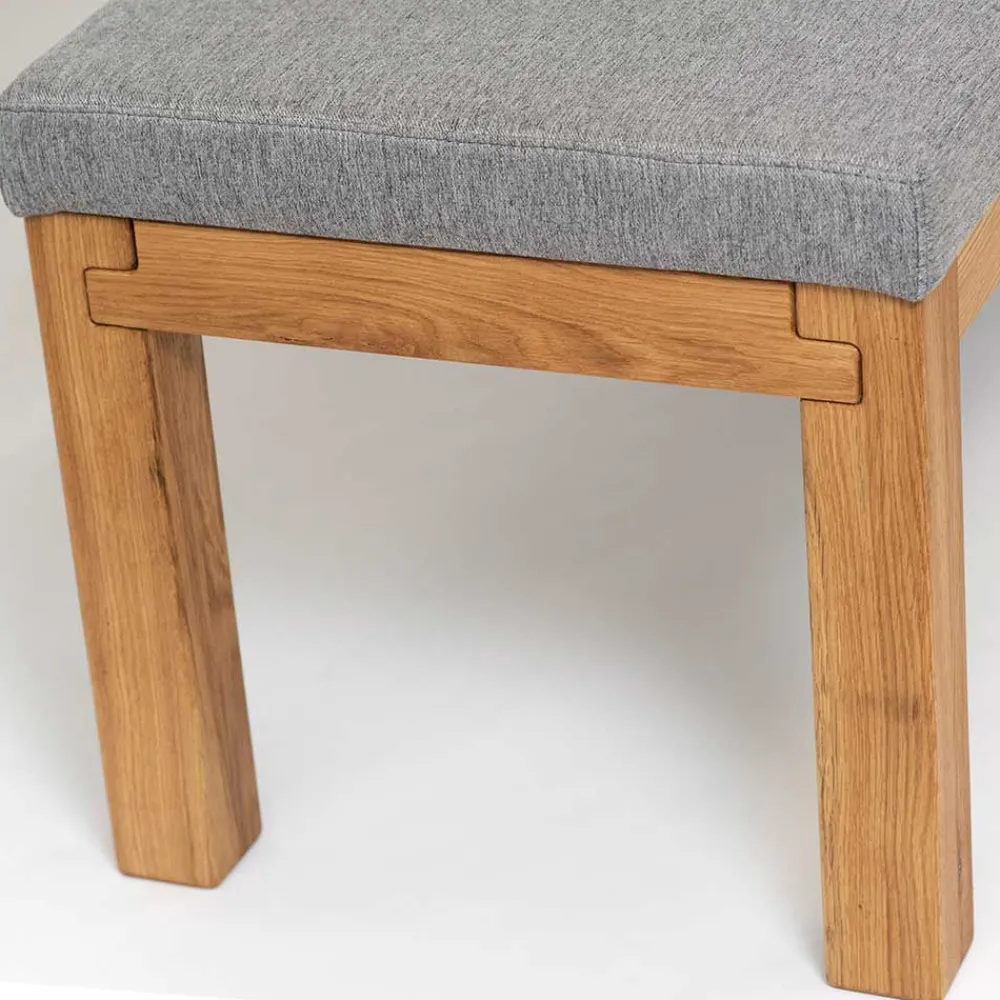 Wohnen Esszimmer Eichenholz Bank mit Polster Grau - Zyreano