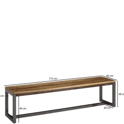 Wohnen Esszimmer Esstisch Bank mit Holzsitz aus Mango - Ligurcia