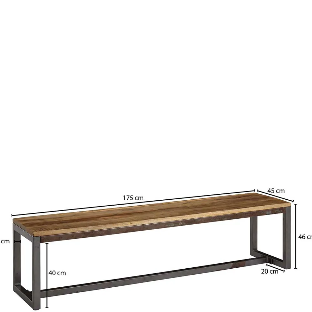 Wohnen Esszimmer Esstisch Bank mit Holzsitz aus Mango - Ligurcia