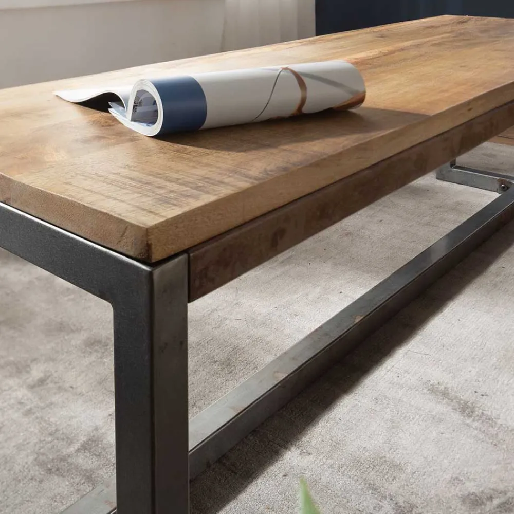 Wohnen Esszimmer Esstisch Bank mit Holzsitz aus Mango - Ligurcia