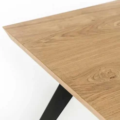 Wohnen Esszimmer Esstisch in Eiche & Schwarz - Yolfa