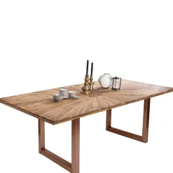 Wohnen Esszimmer Esstisch mit Altholz-Platte aus Teak - Coras