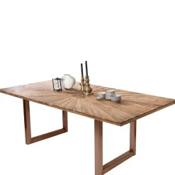 Wohnen Esszimmer Esstisch mit Altholz-Platte aus Teak - Coras