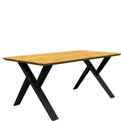 Wohnen Schwarze Möbel|Naturholzmöbel*Esszimmer Esstisch mit Schweizer Kante - Syria